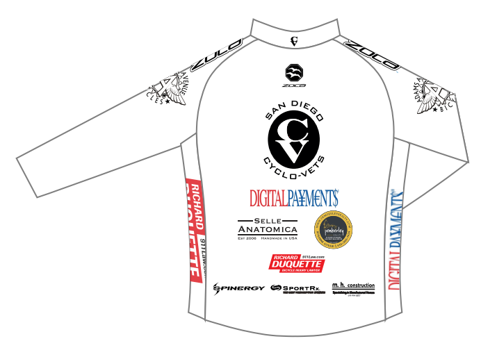 2025 CycloVets Men's Tour Windbreaker (White)
