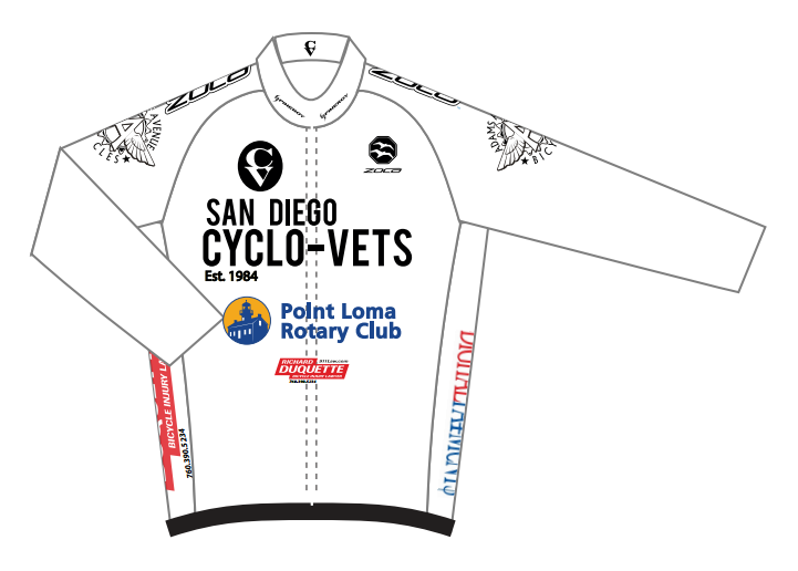 2025 CycloVets Men's Tour Windbreaker (White)