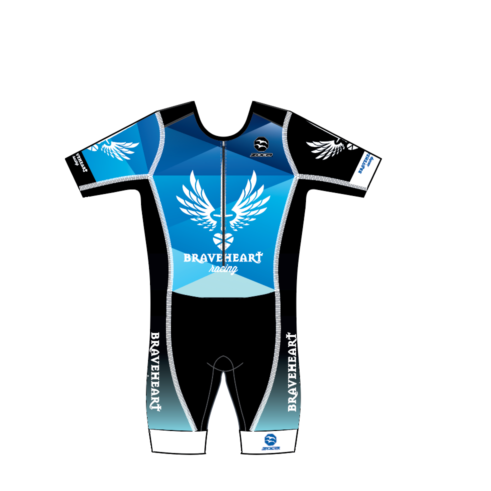 2022 BRAVEHEART Men's Short Sleeve AquaSpeed Tri Suit